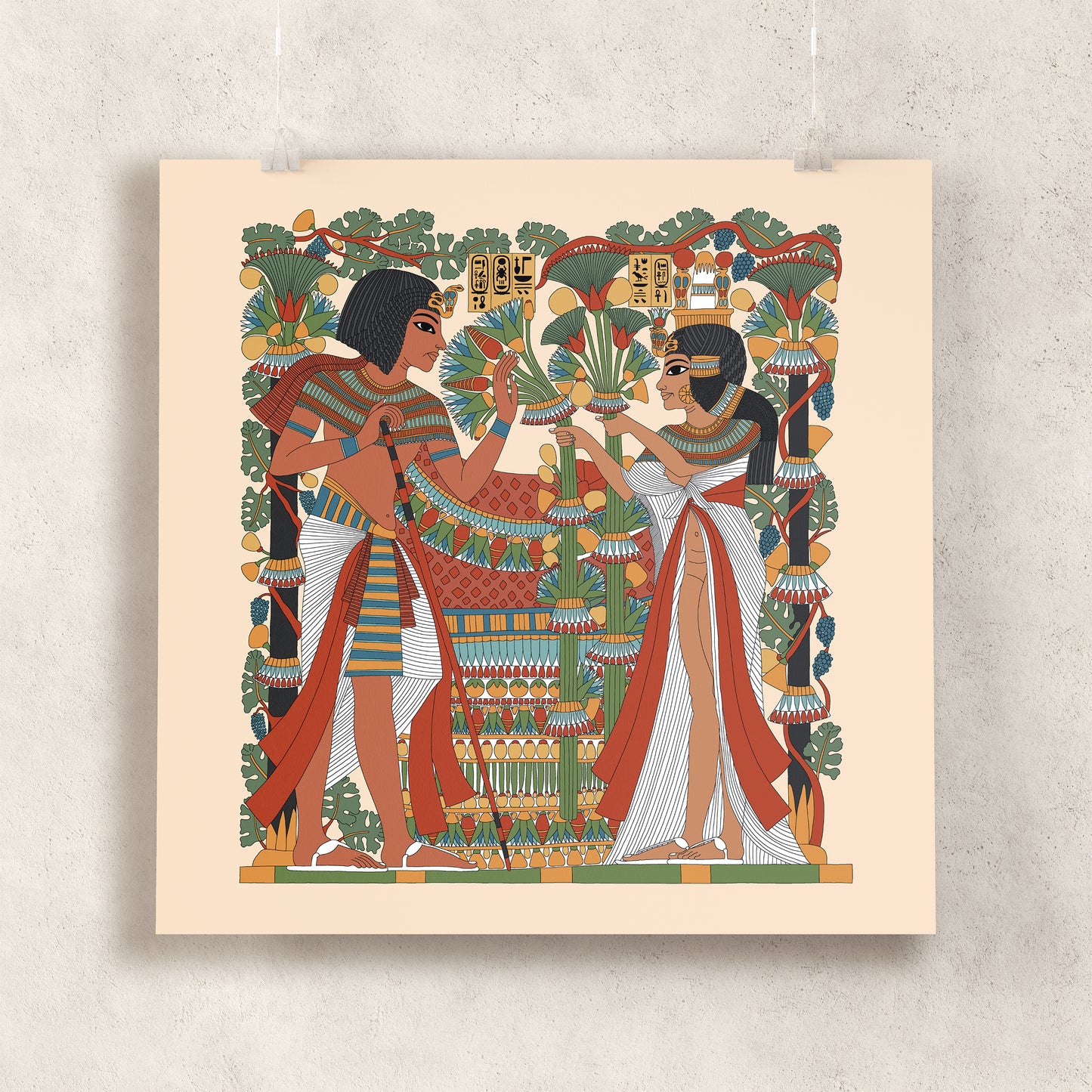 Tutankhamun and Ankhesenamun Amongst the Vines Giclée Print