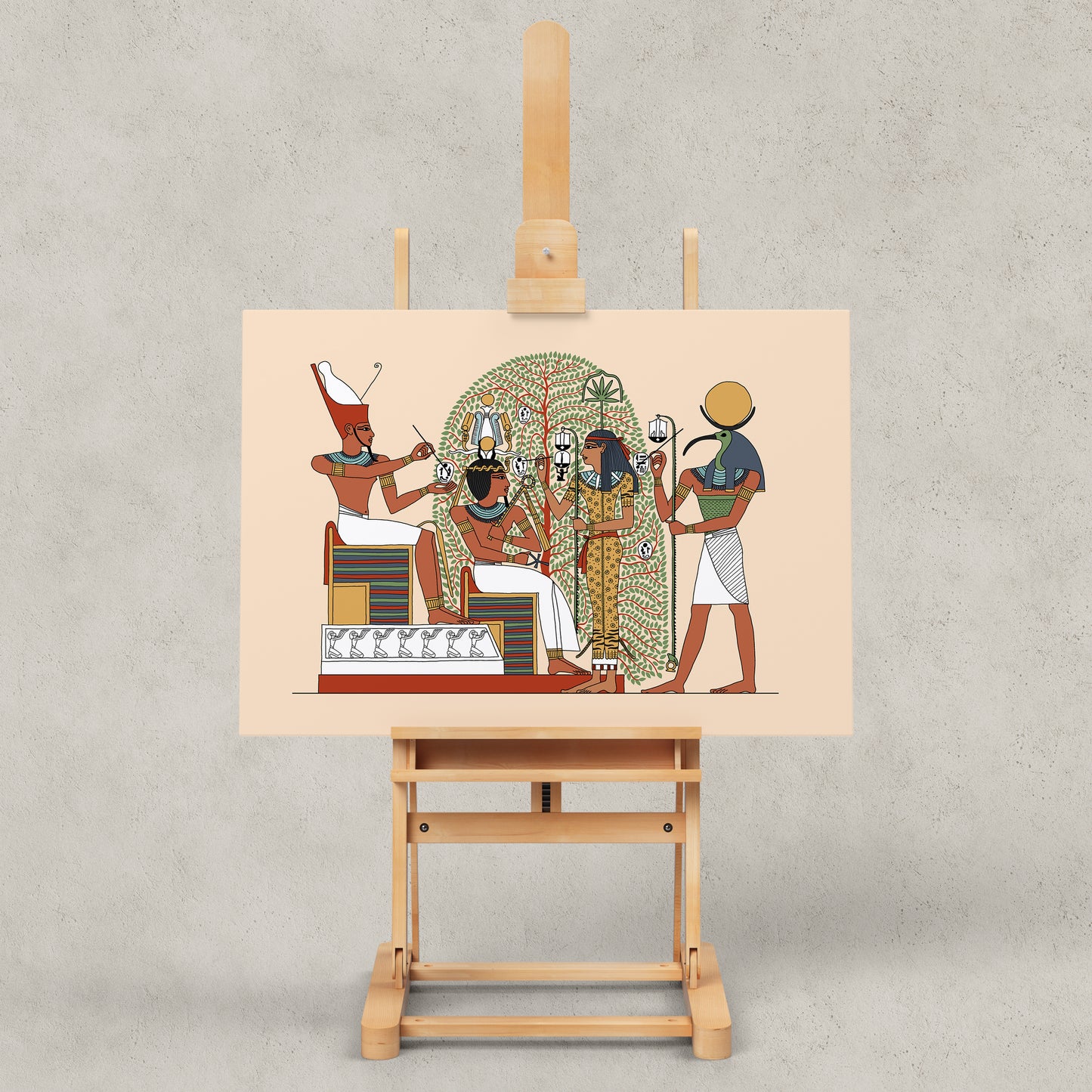 Seshat, Thoth, and the Sacred Persea Tree Giclée Print