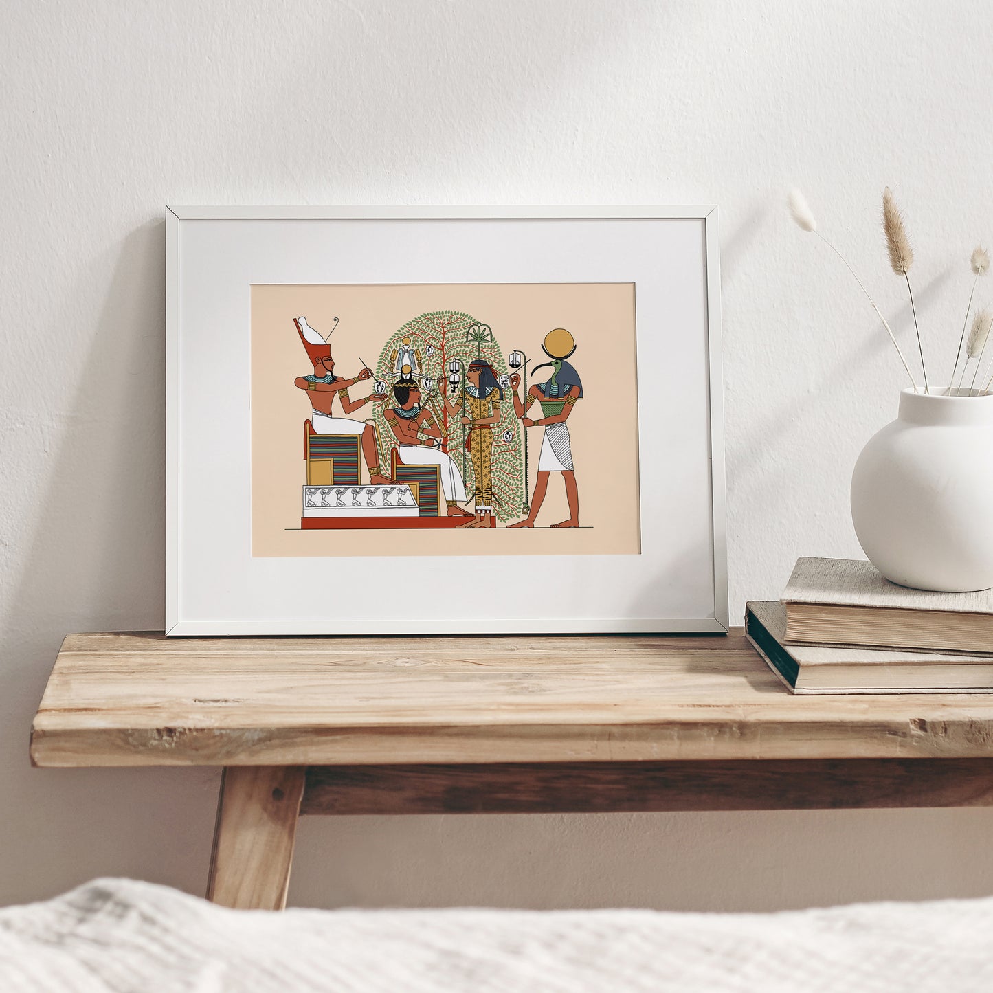 Seshat, Thoth, and the Sacred Persea Tree Giclée Print