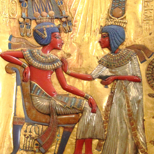 Tutankhamun and Ankhesenamun in a Floral Pavilion Giclée Print