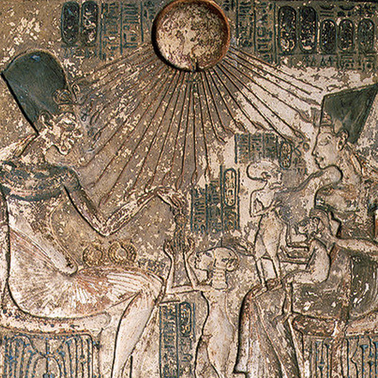 Akhenaten, Nefertiti and Family Beneath the Aten Giclée Print