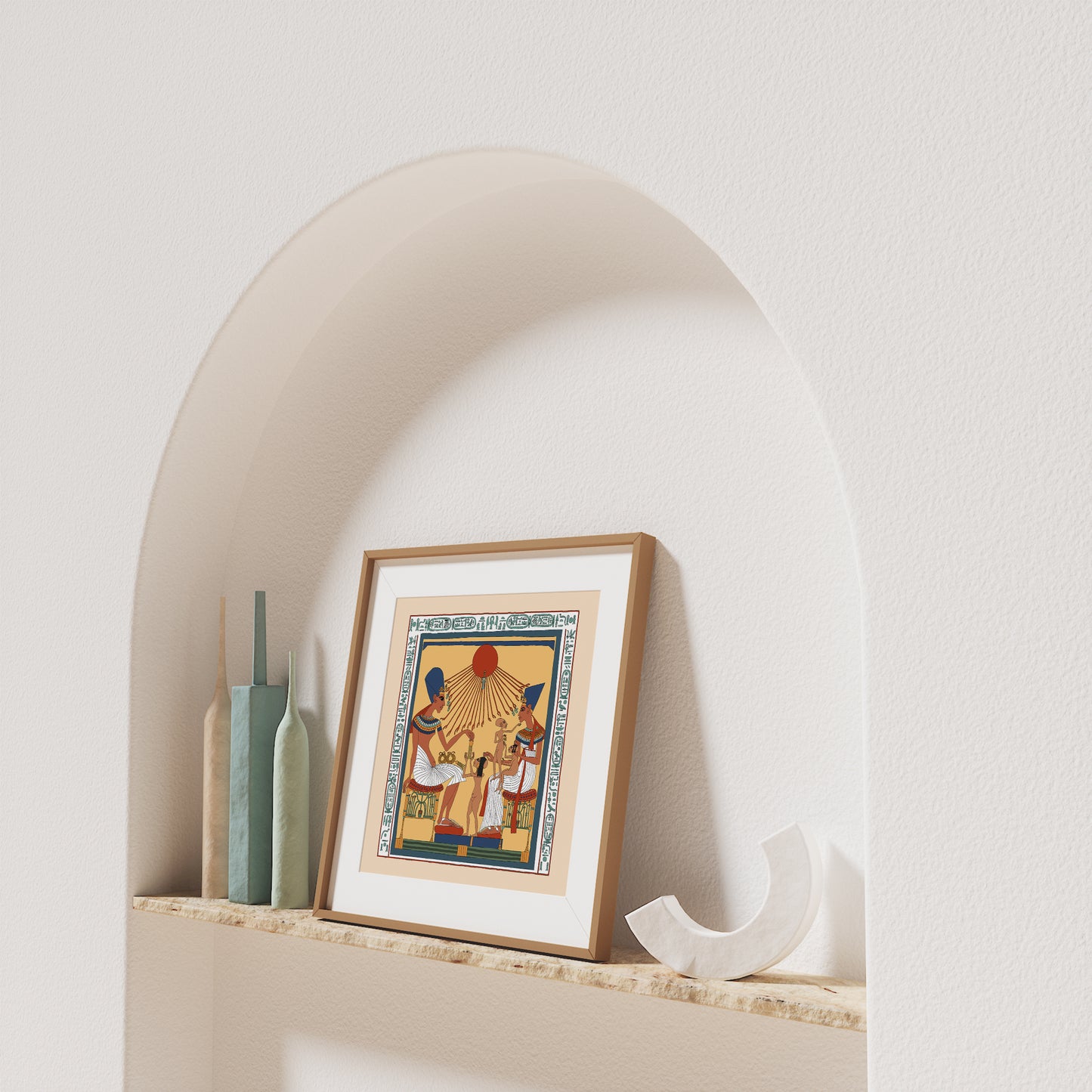 Akhenaten, Nefertiti and Family Beneath the Aten Giclée Print