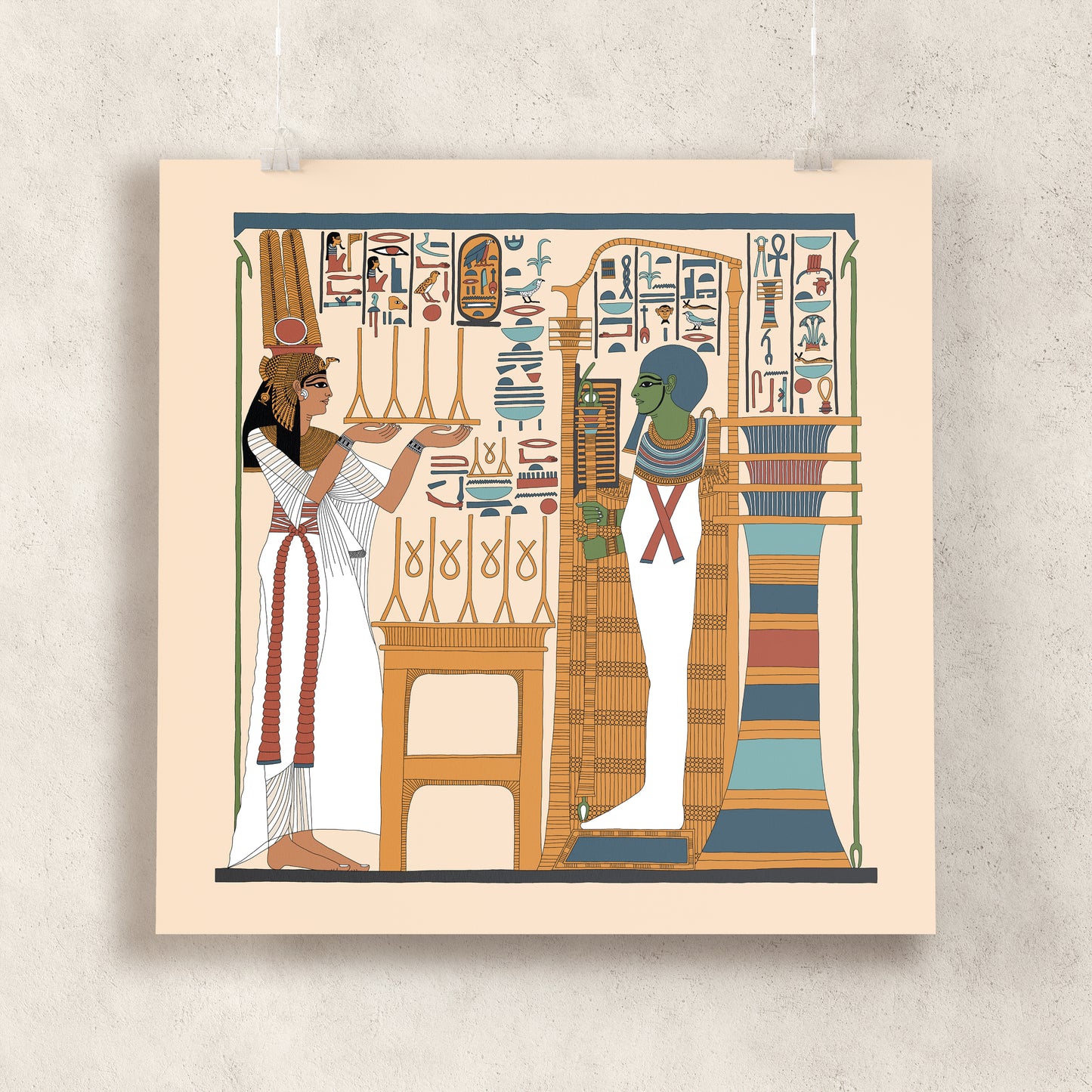 Queen Nefertari Making Offerings to Ptah Giclée Print