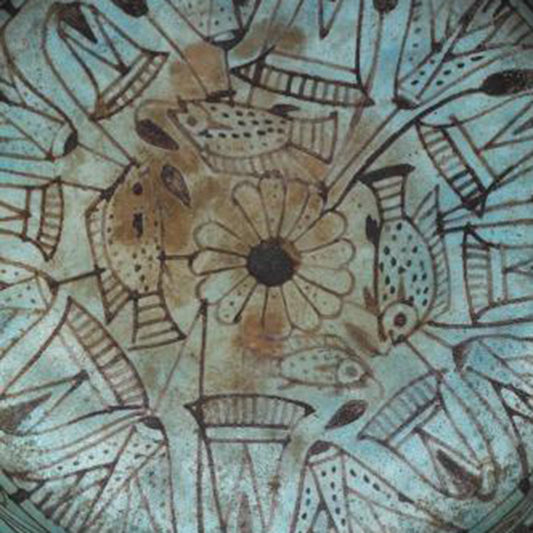 Tilapia Fish Amongst the Lotus Flowers (The Marsh Bowl) Giclée Print