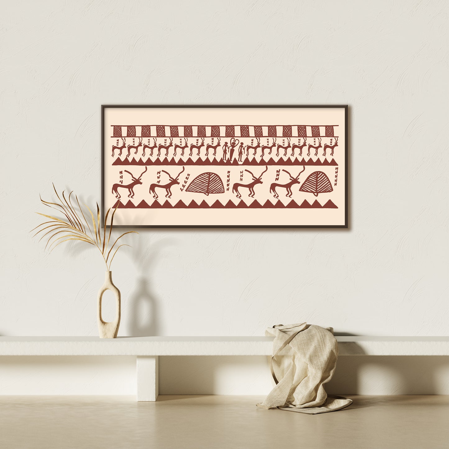 Antelope in the Desert Valley (Naqada Pot Panoramic) Giclée Print