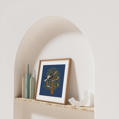 Tree of Life with Exotic Birds Giclée Print