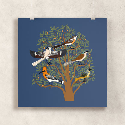 Tree of Life with Exotic Birds Giclée Print