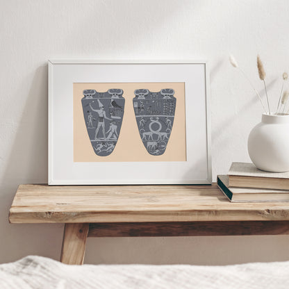 The Unification of Egypt (Narmer Palette Monochrome) Giclée Print
