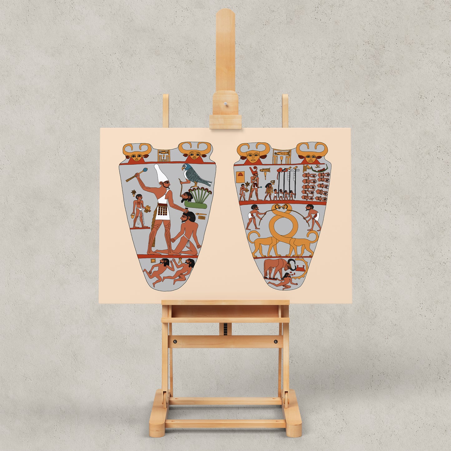 The Unification of Egypt (Narmer Palette Colourised) Giclée Print