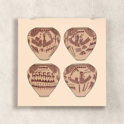 A Festival on the River Nile (Naqada Pot) Giclée Print