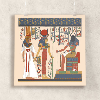 Queen Nefertari, Isis and Khepri Giclée Print