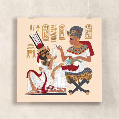 Tutankhamun Pouring Perfume For Ankhesenamun Giclée Print