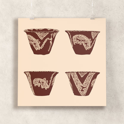A Prehistoric Hippo Hunt (Naqada Bowl) Giclée Print