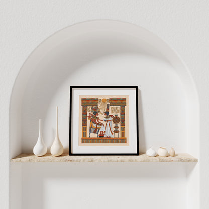 Tutankhamun and Ankhesenamun in a Floral Pavilion Giclée Print