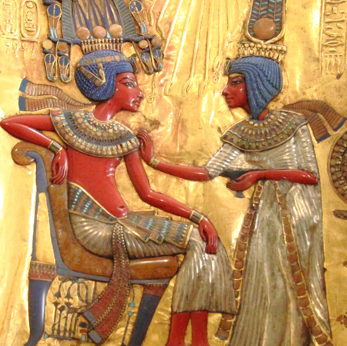 Tutankhamun and Ankhesenamun in a Floral Pavilion Greeting Card