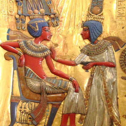 Tutankhamun and Ankhesenamun in a Floral Pavilion Greeting Card
