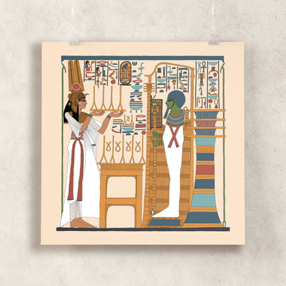 Queen Nefertari Making Offerings to Ptah Giclée Print