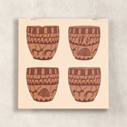 Antelope in the Desert Valley (Naqada Pot) Giclée Print