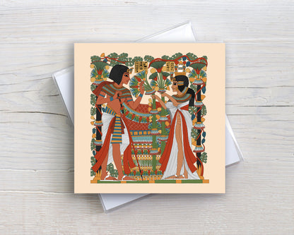 Tutankhamun and Ankhesenamun Amongst the Vines Greeting Card