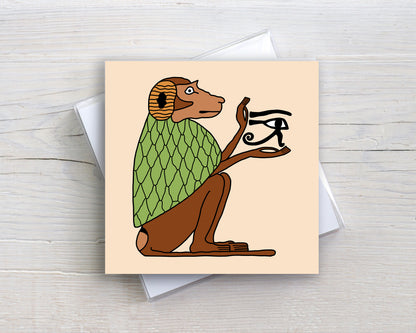 Thoth Holding the Eye Of Horus Greeting Card
