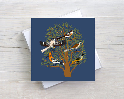 Tree of Life with Exotic Birds Greeting Card